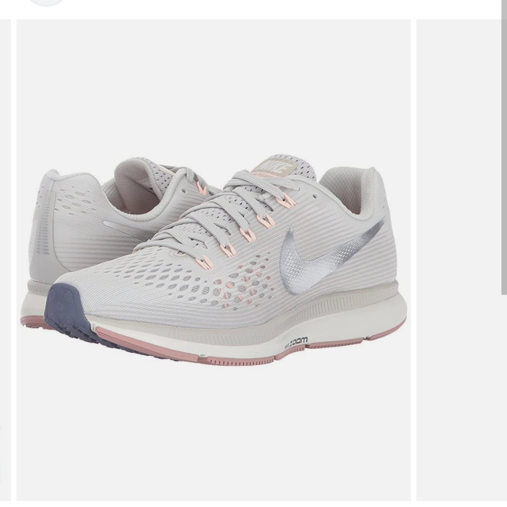 Nike Womens Zoom Pegasus 34 - Light Bone/Chrome - Sz 8M